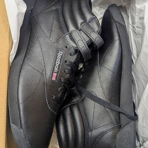 Reebok Classic High-Top Sneakers in Black with Red Accent